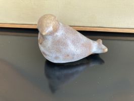 Keramik Vogel Figur, signiert, 60er Jahre