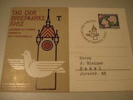 Karte Tag der Briefmarke 1962, o Thun
