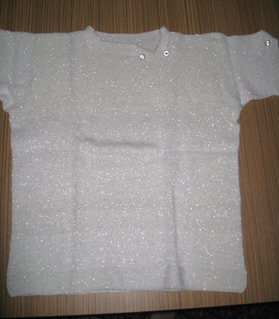 Maglioni & Felpe: Pullover Kurzarm weiss - silber Handmade Gr. XL  NEU – Nuovo (secondo la descrizione) da Flüelen venduto da Diversicum-Curvy 2