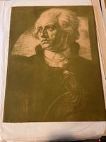 Lithographie Goethe  Pinsel-& Kreidelithographie geschabt