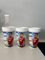 3 Becher Fussballmotiv mit Spieler neu