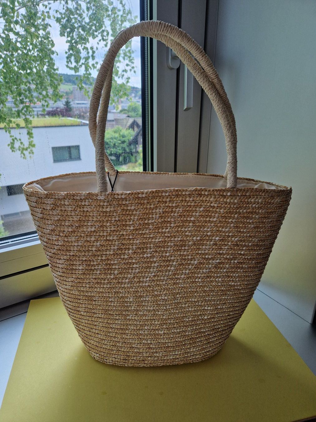 Pieces Taschen: Pieces - Strohtasche mit Kirschenapplikation – Neu und originalverpackt aus Winterthur von sisah 1