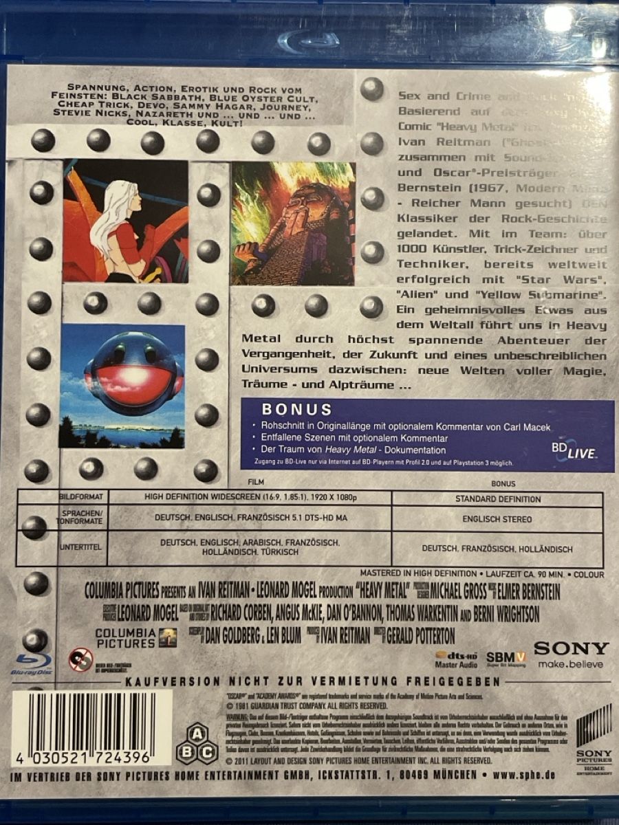 Tutti i DVDs: Heavy Metal (1981) – Nuovo (secondo la descrizione) da Waldenburg venduto da Gonzo8 1