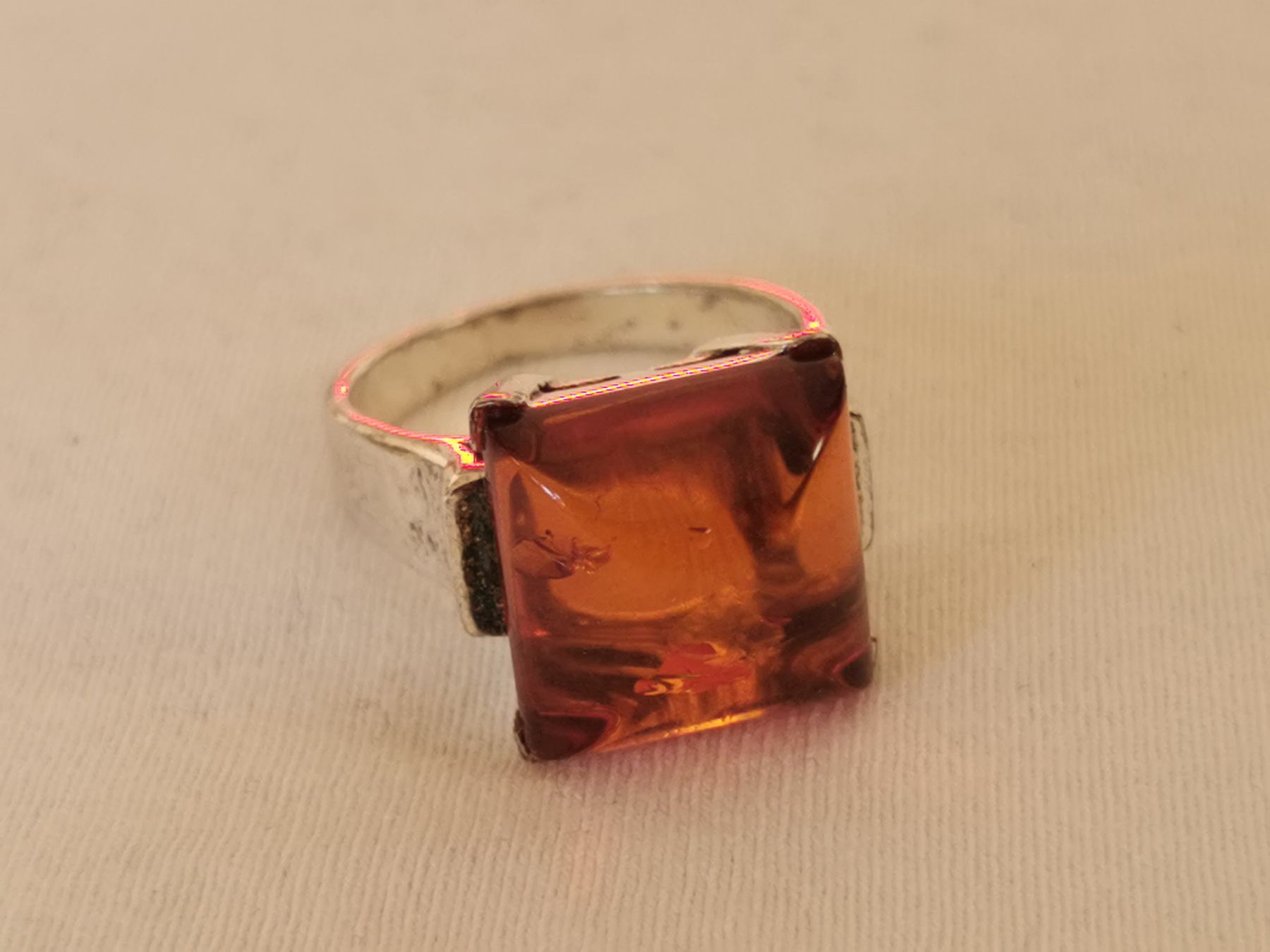 Ringe: Damen Silber 925 Ring mit Bernstein  – Gebraucht aus Schlieren von vlalif 1