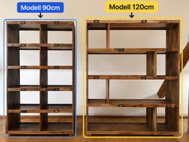 Massivholz-Regal Mango 120 cm im Industrial Style