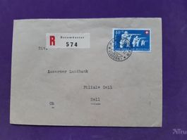Brief eingeschrieben von Beromünster nach Zell/LU 24.VI.50