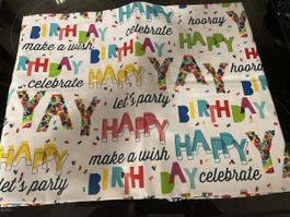 Colorful Happy Birthday Vinyl Tablecloth🎉