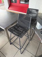 2x Barhocker, Gestell aus Aluminium pulverbeschichtet