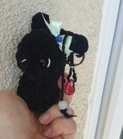Amigurumi Schlüsselanhänger mit Hase  schwarc