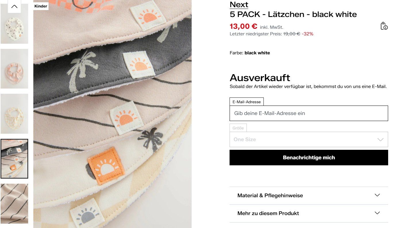 Baby-Mahlzeiten: 👣 Next Baby Halstücher / Lätzchen 5er-Pack – Neu und originalverpackt aus Thalwil von VitaMini 1