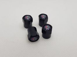 4x Alfa Romeo Ventilkappen, Felgenkappen, schwarz