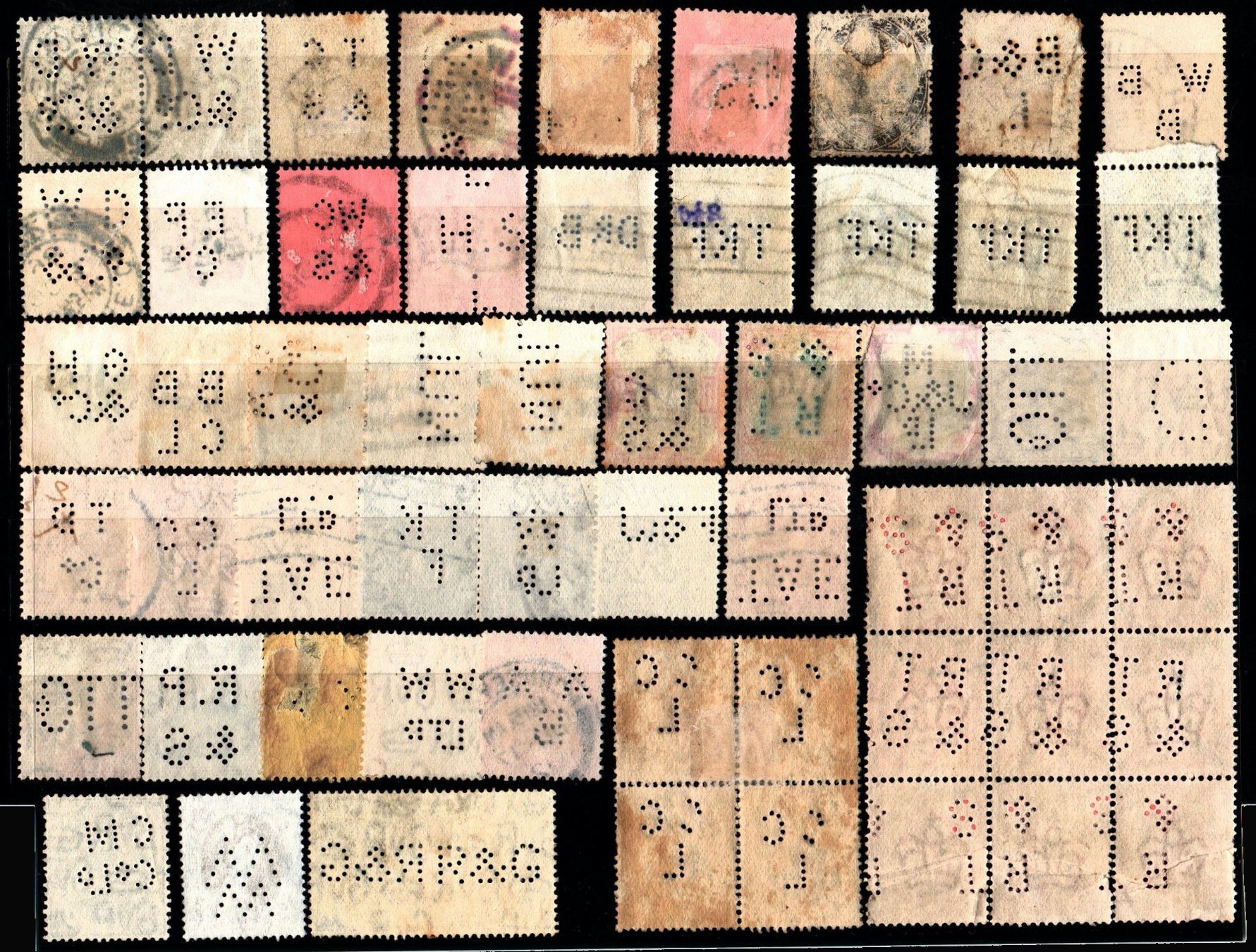 Alle Briefmarken: Großbritannien – Perfin-Sammlung ab 1880 – Gebraucht aus Chavornay von 4dphila 1