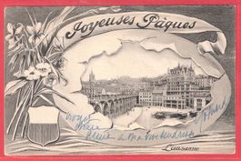 10.4.1910 Lausanne/Raierklingenstempel Lausanne/FensterAK