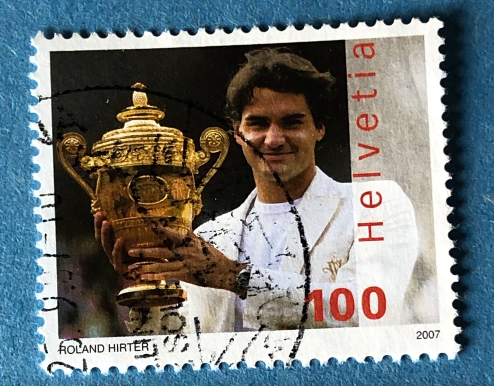 Tutti i francobolli: Nr.1229 GESTEMPELT Roger Federer 2007   – Usato da Aarau venduto da Billa007