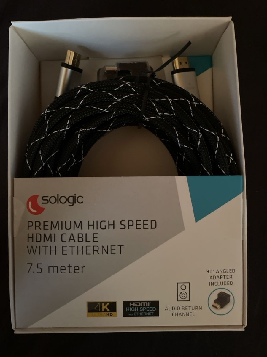 Cavi: HDMI Kabel neu 7.5Meter mit Winkeladapter – Nuovo e nell'imballaggio originale da Heiden venduto da fam_797q