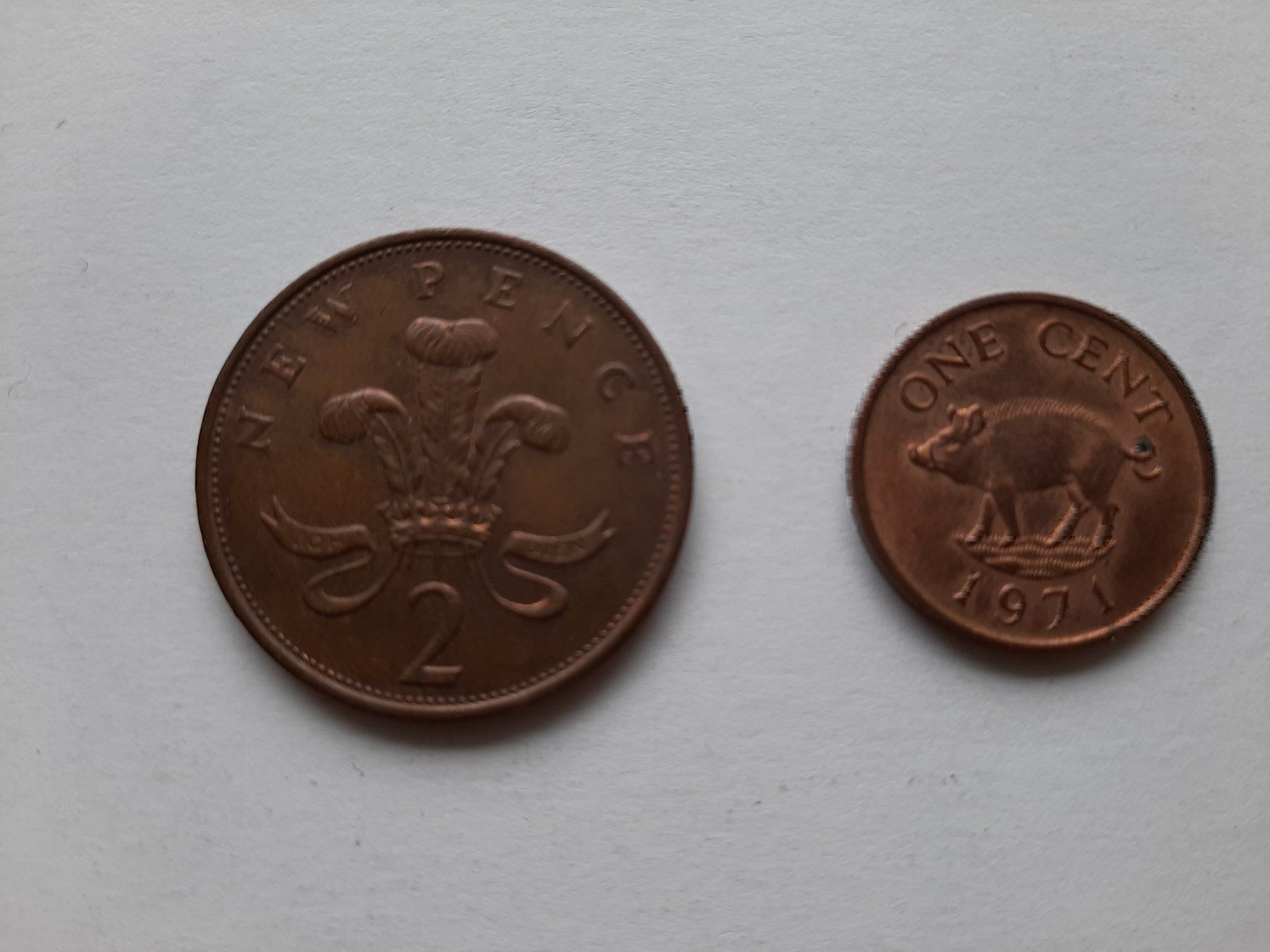 Alle Münzen: 2 Münzen England 1971/1975 – Gebraucht aus Menziken von Rien1 1