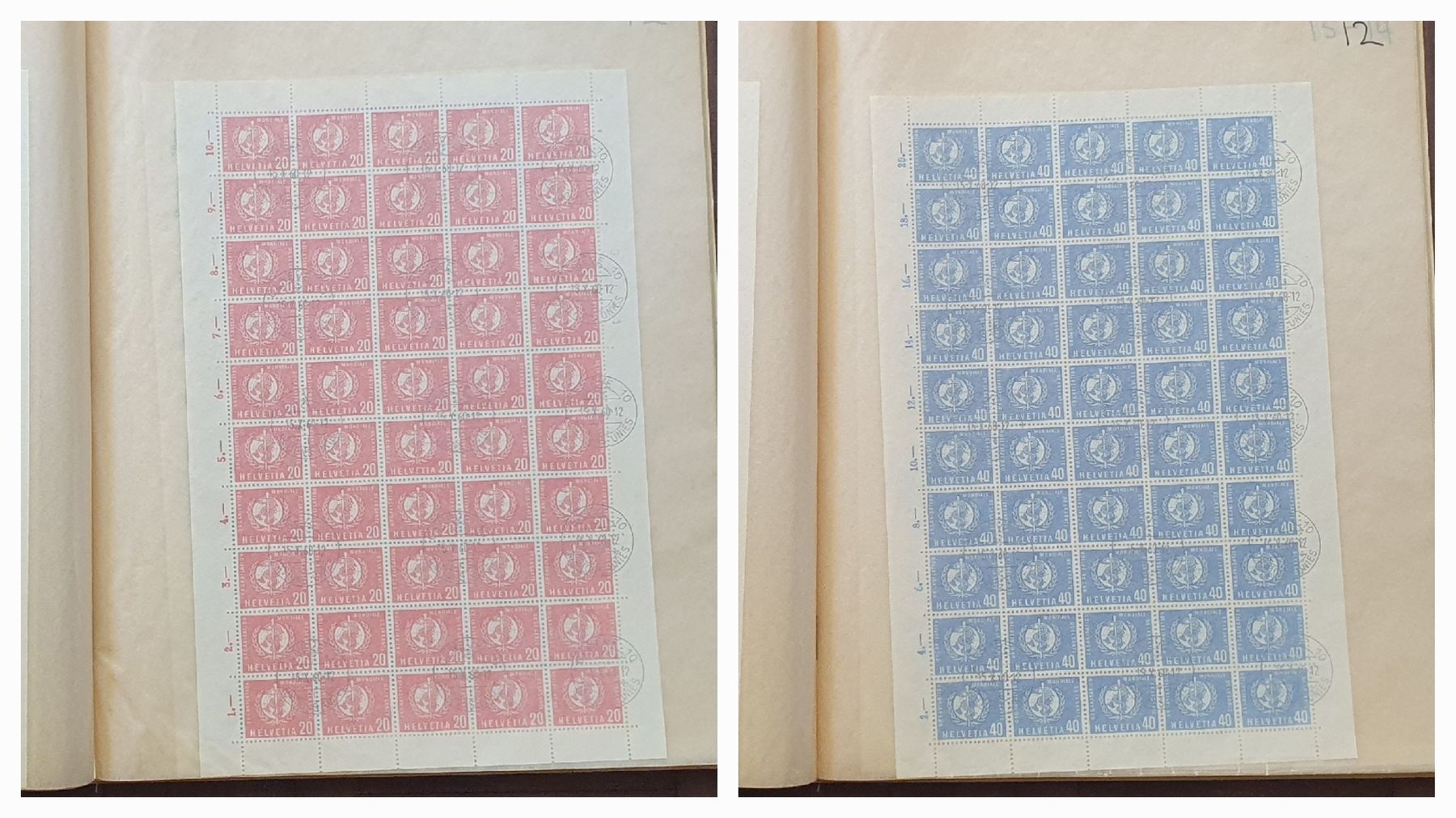 Alle Briefmarken: 20 ganze verschiedene Bogen  Ämter – Gebraucht aus Kreuzlingen von Rschweiz1 5
