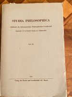Studia Philosophia Jahrbuch CH Philosophische Gesellschaft