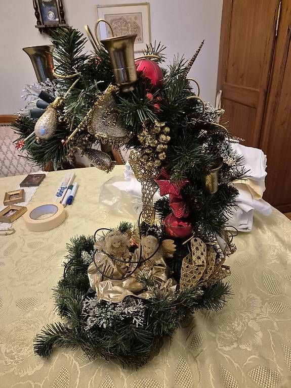 Portacandele: Adventsgesteck mit Kerzenständer – Usato da Heerbrugg venduto da v_s_88zb