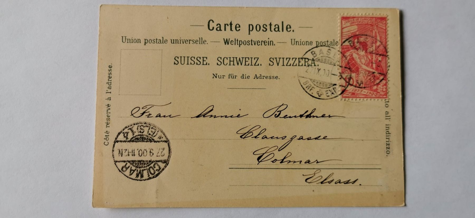 Tutti i francobolli: Carte postale Weltpostverein 1900 – Usato da Aadorf venduto da Chnorli-Furz