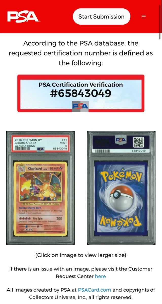 Pokémon Cartes à collectionner: Evolutions / Generations Charizard Collection - PSA Error ❗️ – D'occasion à Urdorf par jan_n2fb 2