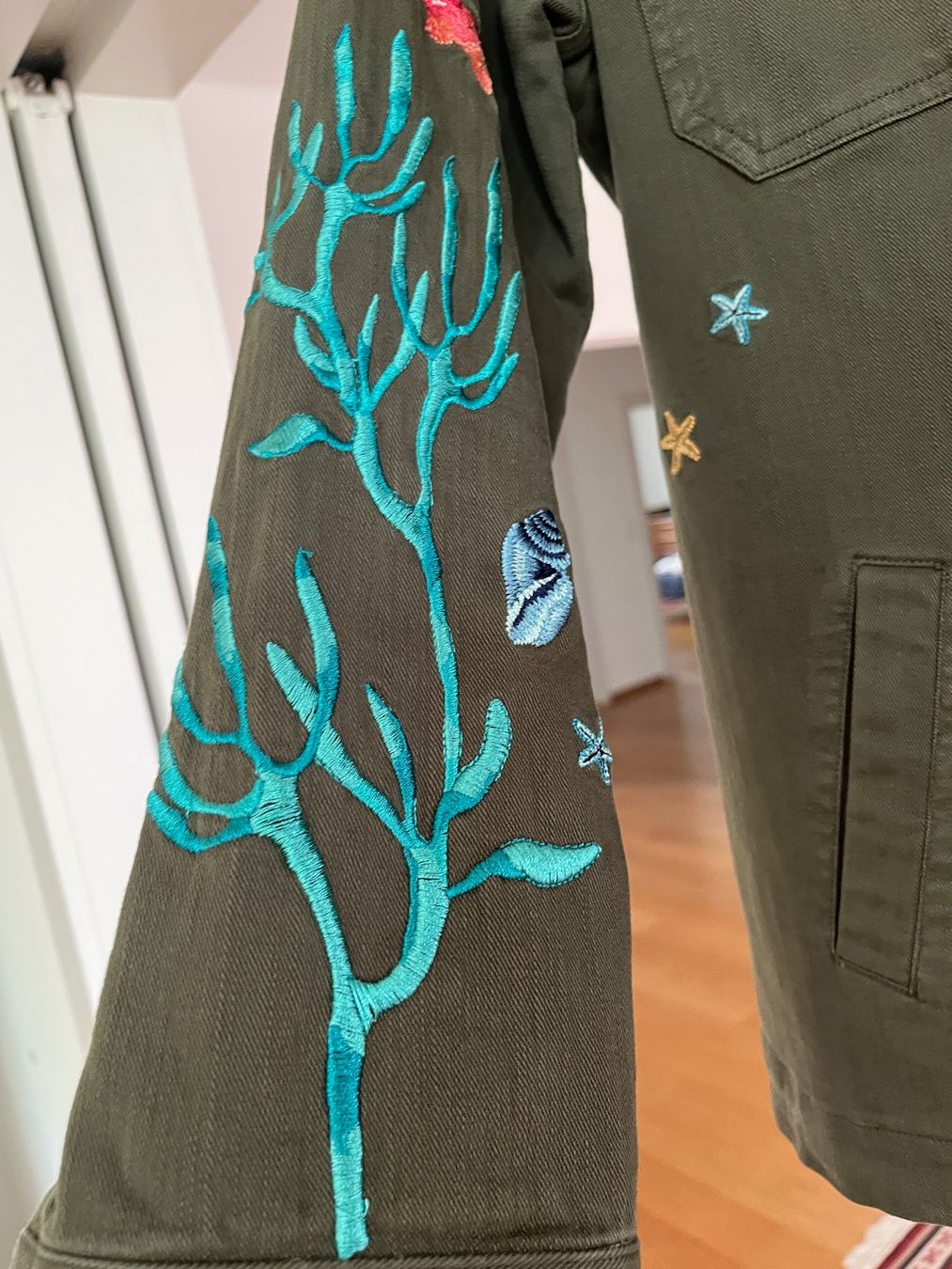 Giacche: Khaki-Jacke mit maritimer Stickerei – Usato da Zürich venduto da nicoleperquy 4