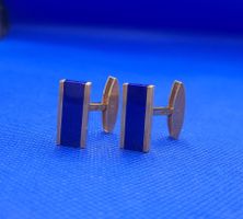 Massiv 18 Karat 750 Gold Manschettenknöpfe mit Lapislazuli