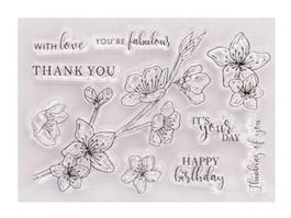 Silikonstempel Nr.576, Blumen und Texte