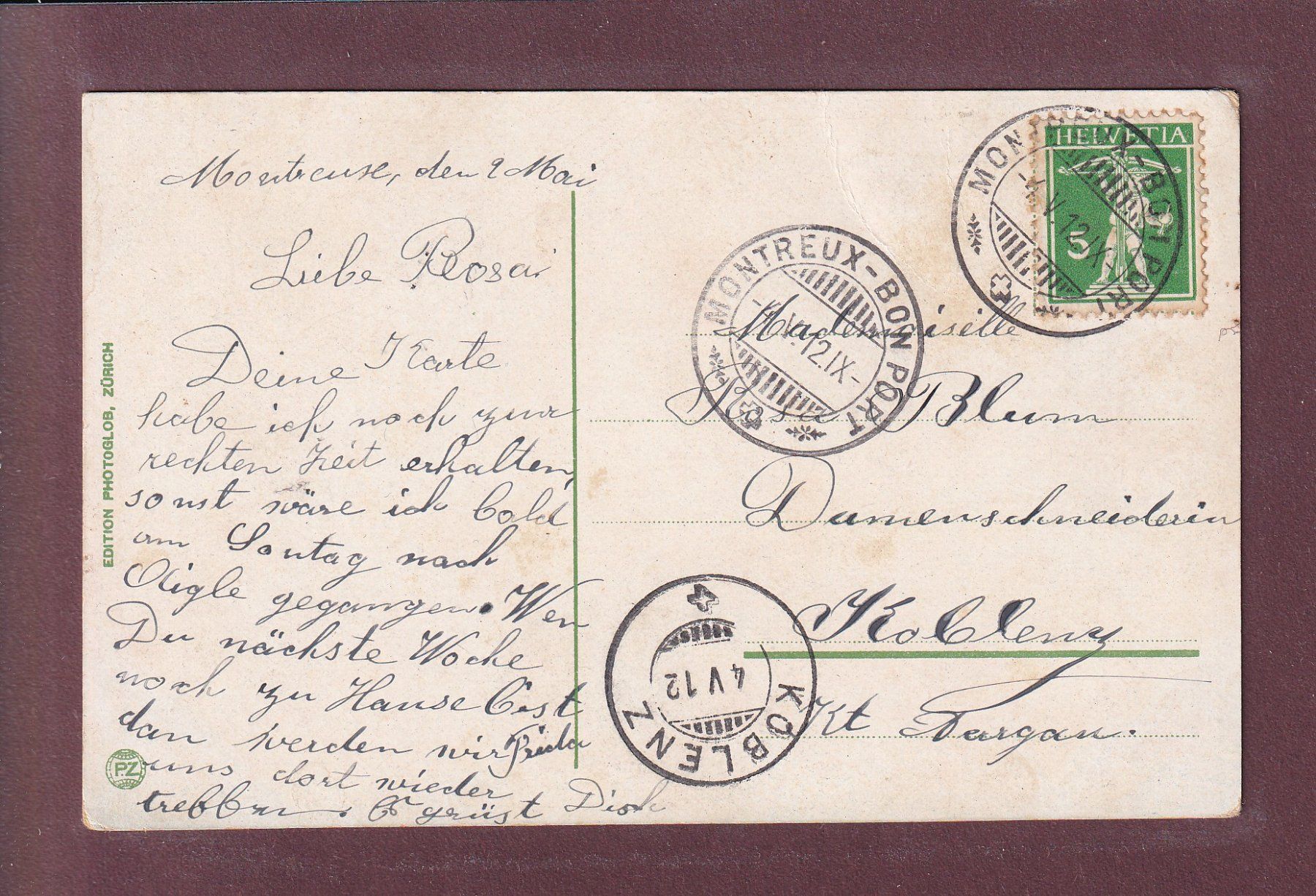 Cartes postales: MONTREUX - Quai - 1912 – D'occasion à Pully par nicecards 1