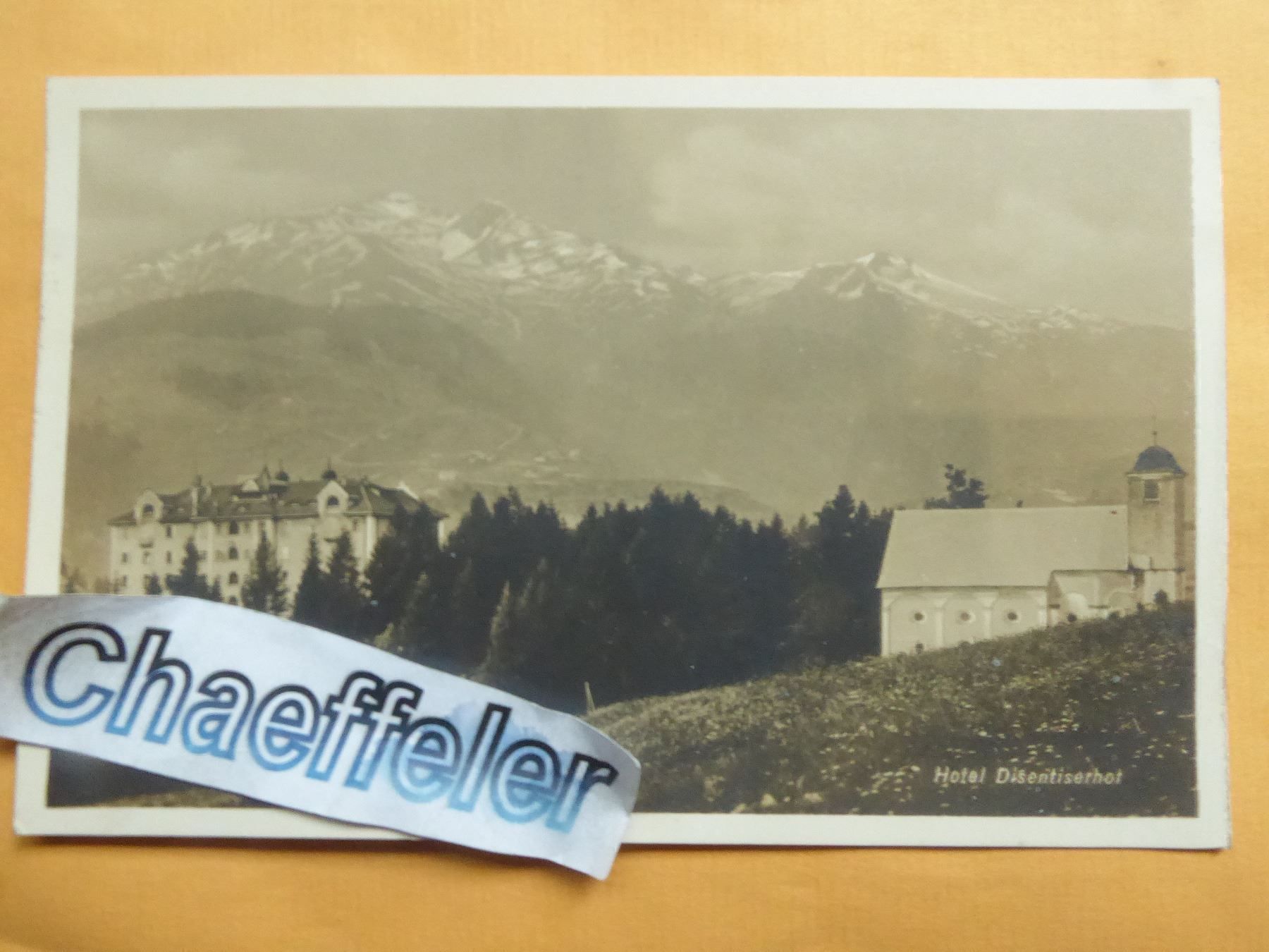 Cartoline postali: Hotel Disentiserhof – Nuovo (secondo la descrizione) da Zürich venduto da Chaeffeler
