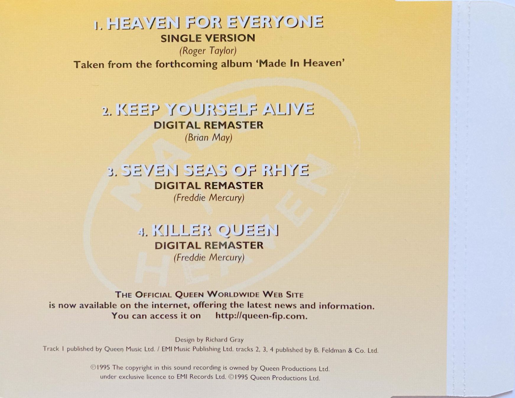 CD: QUEEN - HEAVEN FOR EVERYONE – Usato da Bottens venduto da hotter-than-hell 1