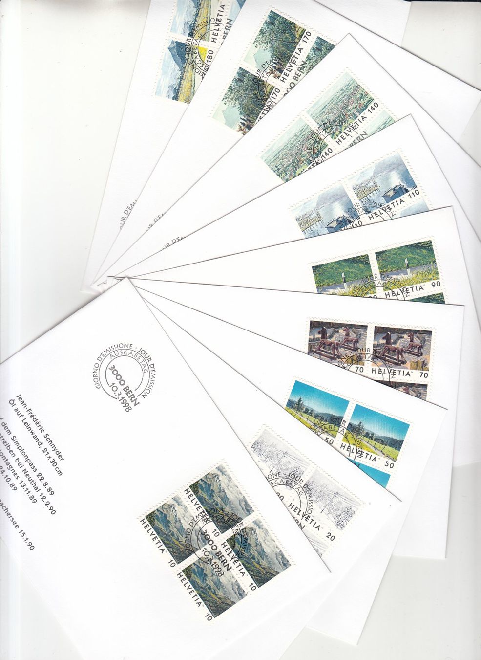 Tutti i francobolli: SBK 943 - 951 im 4er-Block FDC – Usato da Bürglen TG venduto da StampGraf