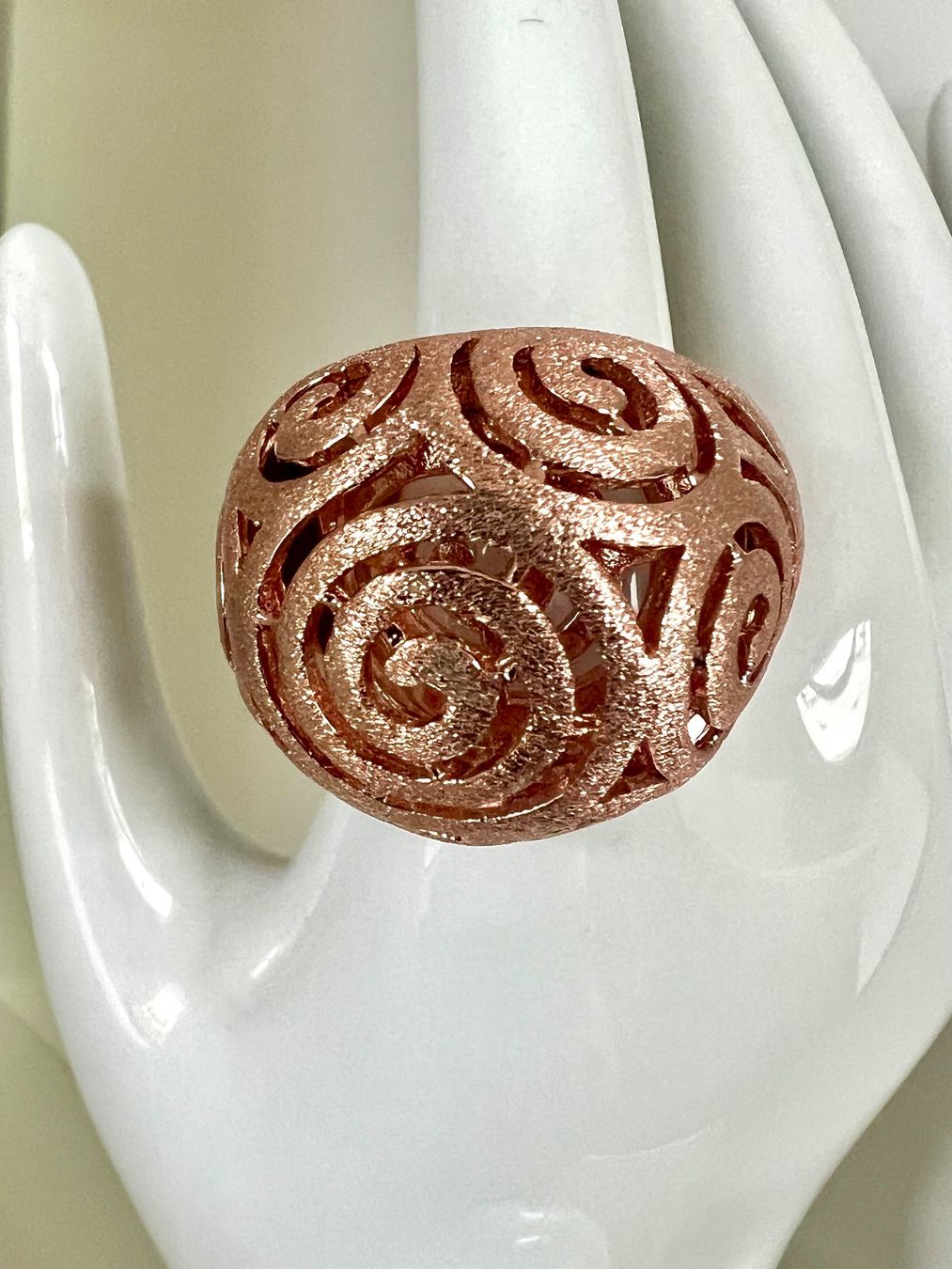 Anelli: Statement Ring Roségolden Spiral Design durchbrochen Gr. 62 – Usato da Ruswil venduto da artbyhand 5
