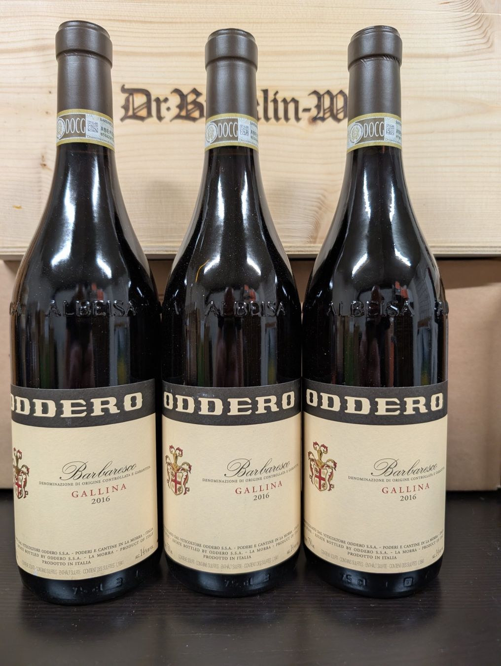 Wein: 3 Fl. Oddero Barbaresco Gallina 2016 – Neu (gemäss Beschreibung) aus Thürnen von Hevner