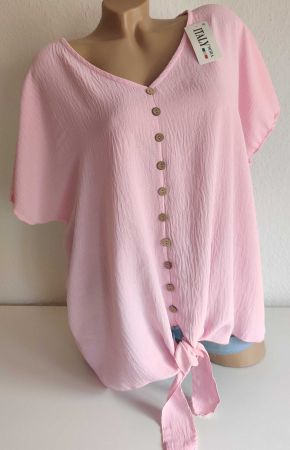 Bluse Shirt Tunika neu EG 44/46 AA 66 cm 45% Viskose Rosa