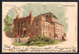 Litho Zürich, Stadttheater vor Park aus