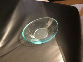 Schale Glasschale türkis Deko Obstschale neuwertig