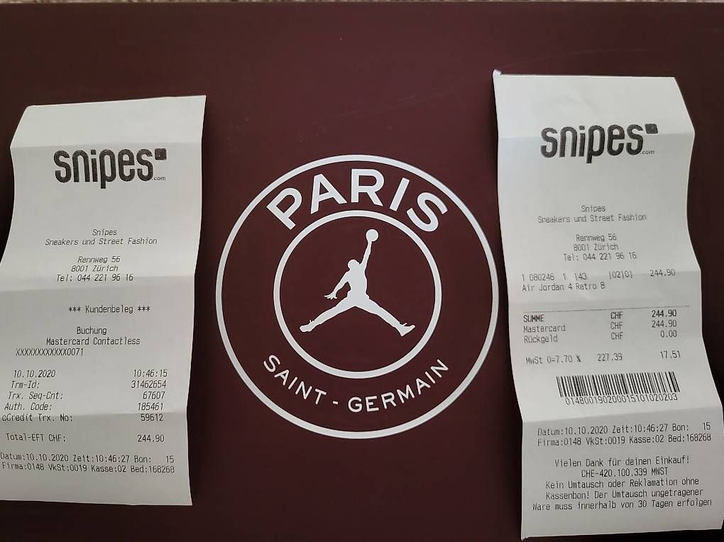 Jordan Scarpe da uomo: Air Jordan Retro 4 PSG Grösse 43 – Nuovo (secondo la descrizione) da Langenthal venduto da Dave26-91 3