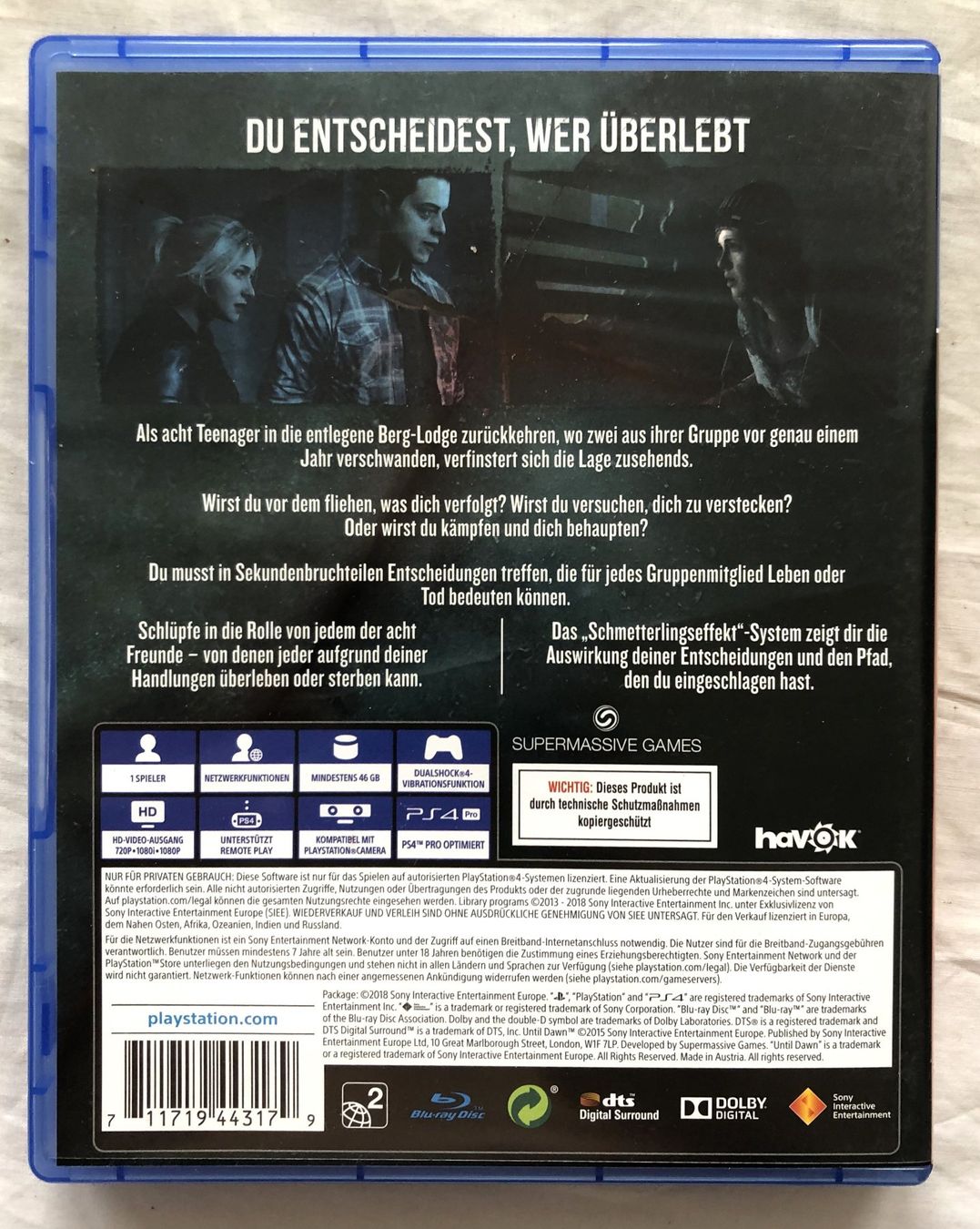 Spiele: PS4 - UNTIL DAWN [PLAYSTATION HITS] – Gebraucht aus Schaffhausen von durruti 2