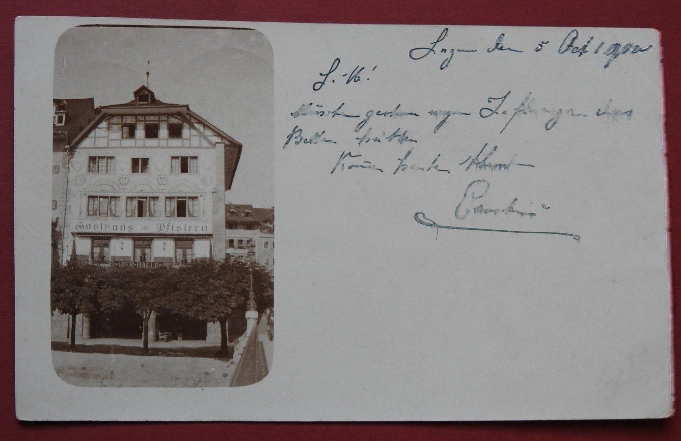Cartoline postali: Foto AK Gasthaus zu Pfistern LU – Usato da Rain venduto da 999-800-K
