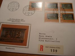 Pro Patria 1987, Satz FDC illustriert, gelaufen, schön frank