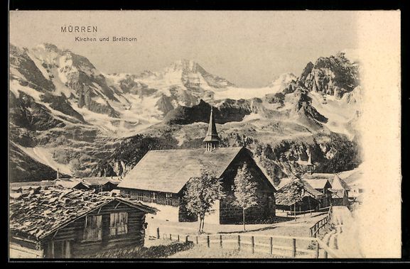 Cartoline postali: AK Mürren, Kirchen und Breithorn – Usato da Berlin venduto da bartko-reher