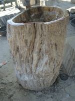 Waschbeckensäule Fossil Versteinertes Holz Stand-Waschbecken