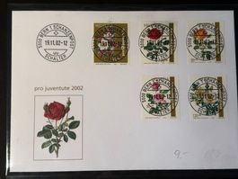 PJ FDC 2002 mit perfektem Ersttags-Vollstempel aller Marken