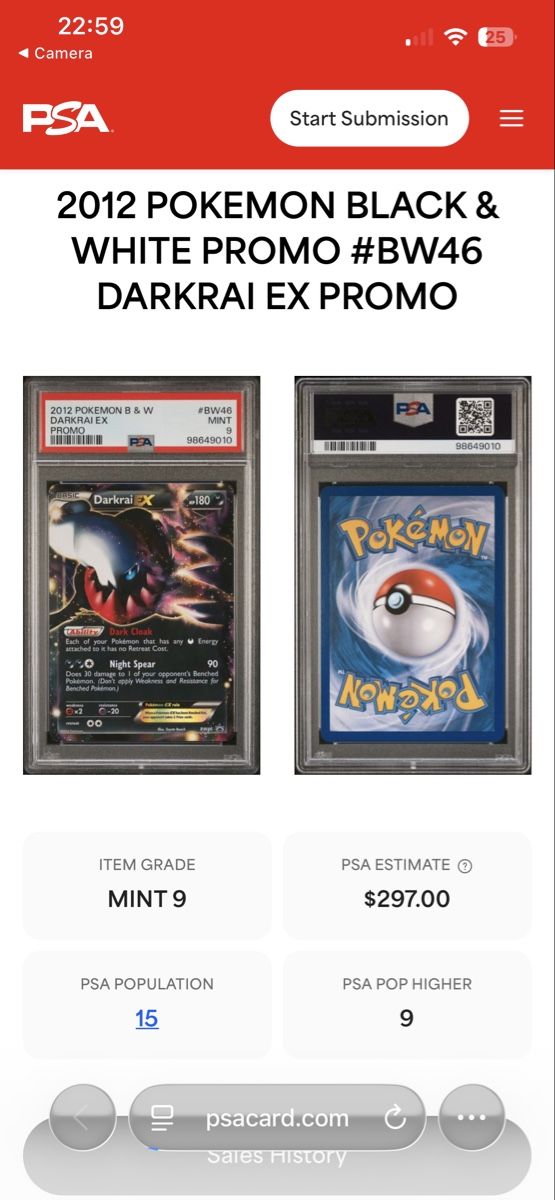 Pokémon Sammelbilder & Trading cards: Pokemon #BW46 PSA 9 Darkrai Ex – Neu (gemäss Beschreibung) aus Confignon von Helvetia_tcg 2