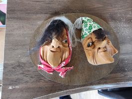 Krienser Fasnacht Masken geschnitzt Mann und Frau