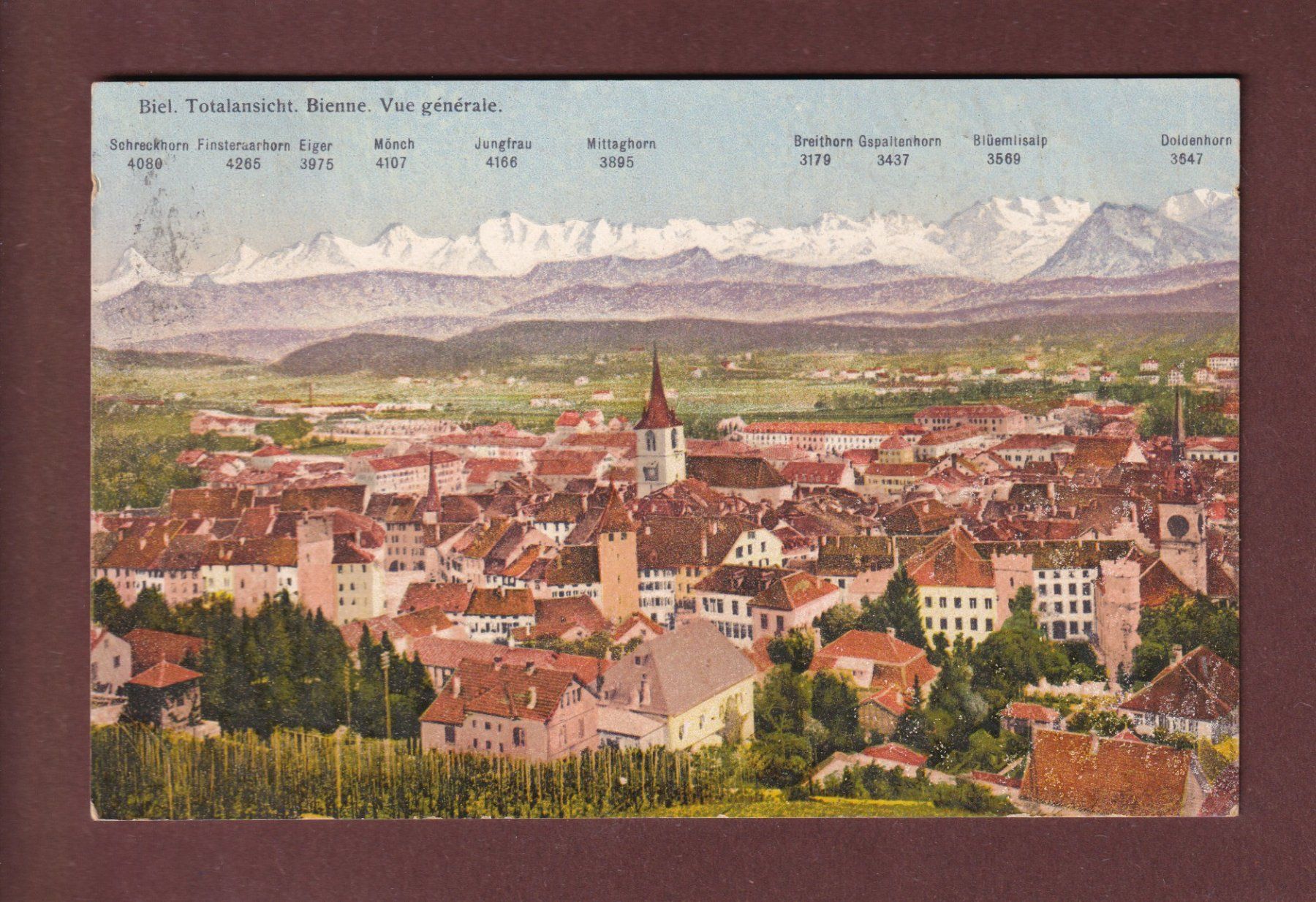 Ansichtskarten: BIEL / BIENNE - 1913 – Gebraucht aus Pully von nicecards-shop