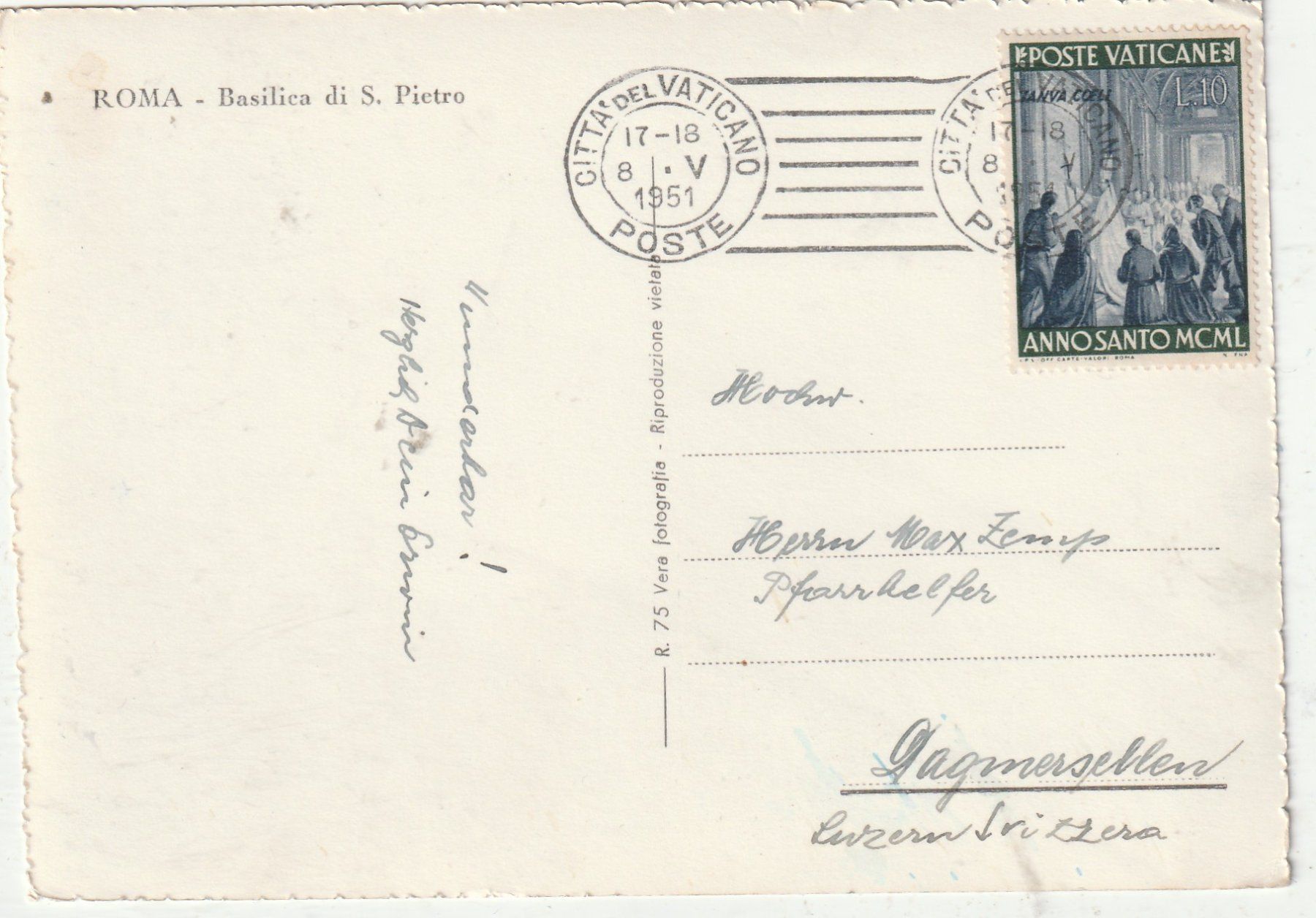 Ansichtskarten: 4  Karten Rom um 1950 – Gebraucht aus Lumbrein von made02 3