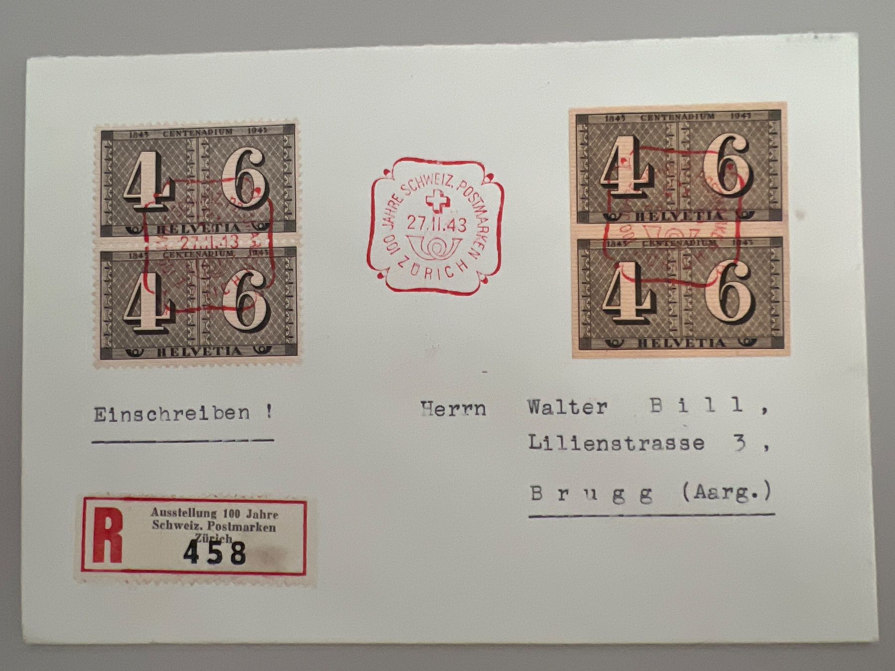 Tutti i francobolli: 1943 100J. Schw. Postmarken 3 Einges. Briefe mit W15+258 – Usato da Buchrain venduto da wmm