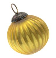 goldgelbe Weihnachtskugell Biedermeier Stil massiv Glas